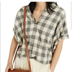 Madewell Central Shirt Buffalo Check Flannel Top Women’s Small 100% Cotton Soft